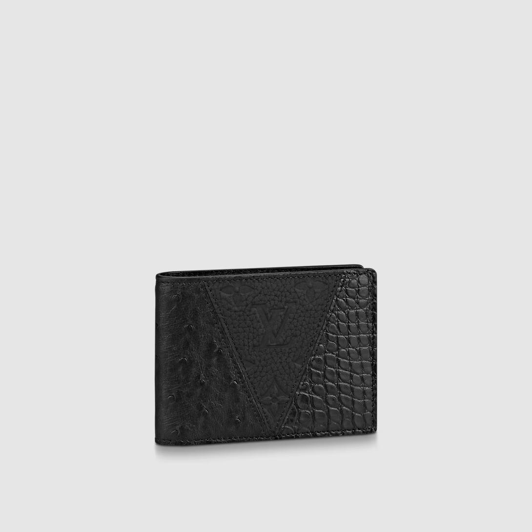 Ví Louis Vuitton Multiple Wallet Crocodilien Mat Nam Đen